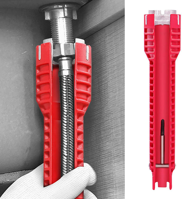 8 in 1 Multifunctional Sink Bathroom Wrench, Plumbing Installation Tool for Faucet Washing Basin Corner Valve Repair