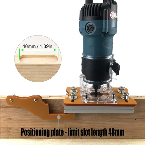 Trimming Machine Slotted Bracket for Woodworking, 2 in 1 Invisible Fastener Slotting Locator, Aluminum Alloy Router