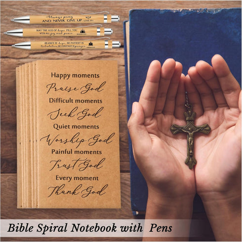 Spakon 30 Pack Pastor Gifts, Christian Prayer Journals with Bible Verse Pens, Inspirational Notebooks for Church