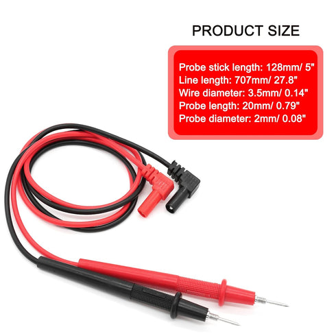 Multimeter Test Lead Set Replacement Kit, 2pcs Test Leads Included