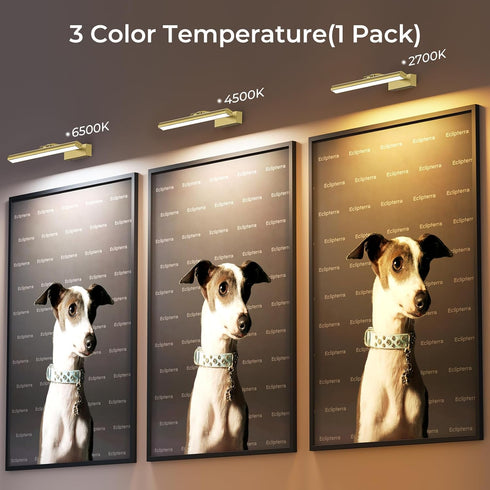 Dimmable 16inch) Wireless Picture Lights for Wall, Battery Operated Wall Light for Painting Rechargeable CCT Rotatable
