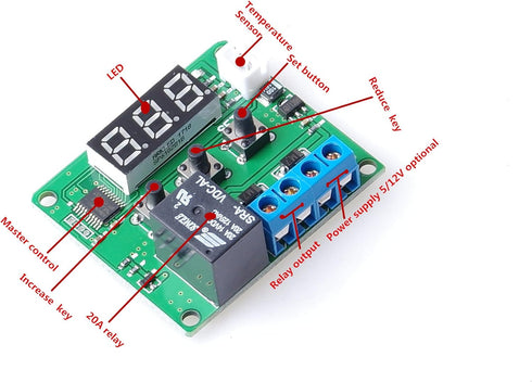 DC 24V Digital Display Temperature Control, Precision Controller for Miniature Thermal Control Plate