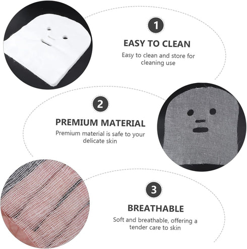 100Pcs VICASKY White Cotton Face Gauze for Beauty Salon and Breathable Facial Masks Precut for Skin Care