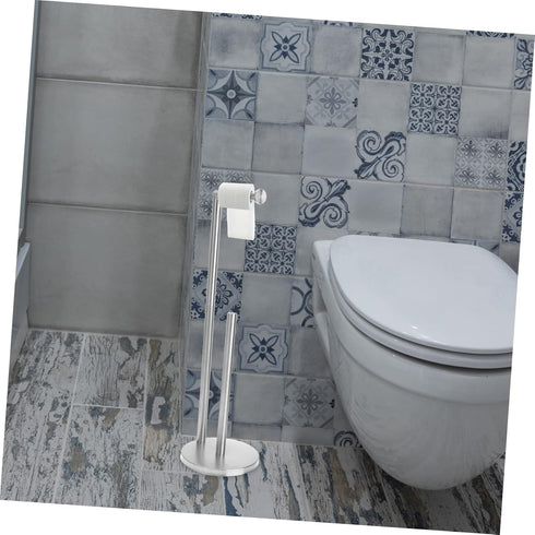 TEHAUX Vertical Paper Towel Rack Storage Roll Paper Holder for Bathroom and Kitchen Non- Base Modern Design for Easy