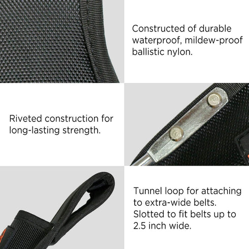 Wolf Hammer & Pliers Holster, Utility Pouch & Tool Holder, Heavy-Duty Steel, Ballistic Nylon, 3 Work Tool Belt Tunnel