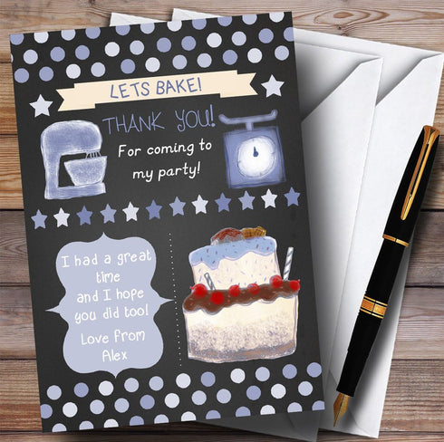 The Card Zoo Boys Chalk Polkadot Baking Cooking Party Thank You Cards