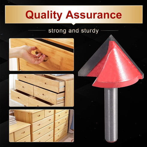 6mm (6mm 32mm 60 KATUR V Grooving Router Bit, Carbide Tipped V Shape Router Bit for CNC Engraving, End Mill Woodworking