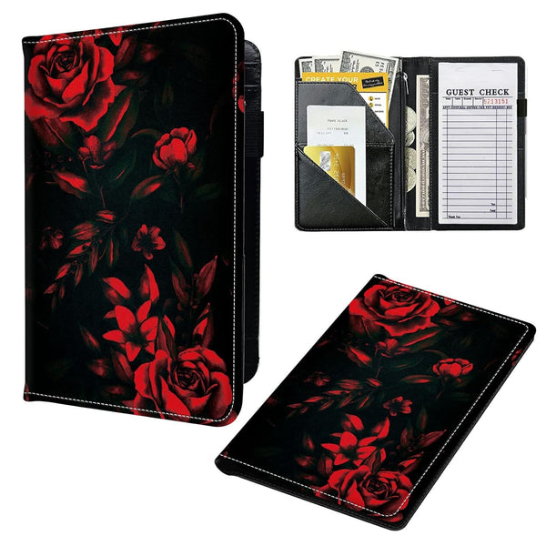 BREIDMKFM Server Books for Waitress, Leather Waiter Book Server Wallet with Zipper Pocket,