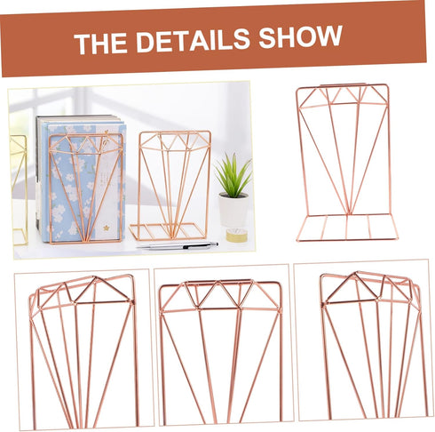 ARTIBETTER Iron Bookends for Desk Organization Stylish Book Fixing Rack for Office Home Non Slip Bookshelf Accessories