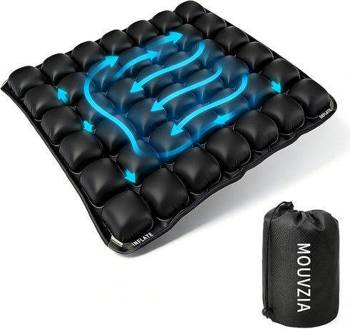 mouvzia Sodurue Inflatable Travel Seat Cushion for Airplane: Pressure Relief Seat Cushion with