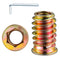 100 Pcs 5/16”-25 Threaded Insert for Wood, Hex Drive Wood Inserts Furniture Nuts