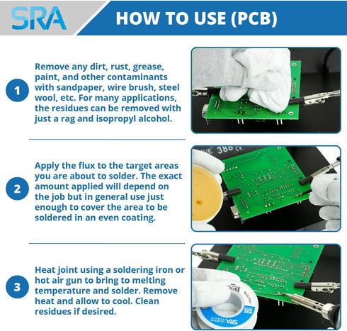 SRA Solder 135 Rosin Paste Soldering Flux for Electronics, No Clean Flux for Circuit Boards and Copper Wire