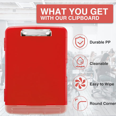 Sooez Clipboard with Storage - High Capacity Nursing Clipboards with Pen Holder, Heavy Duty Plastic Storage Clipboard