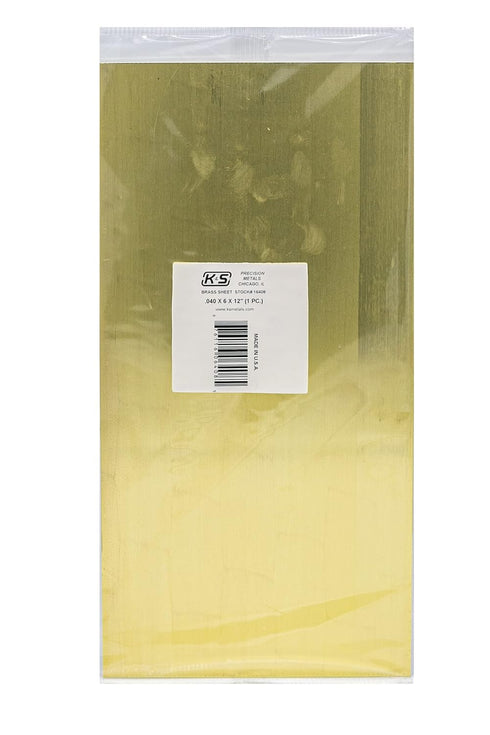 K&S 16408 Brass Sheet, 0.040" Thick x 6" Wide x 12" Long, 1 Piece, USA Made
