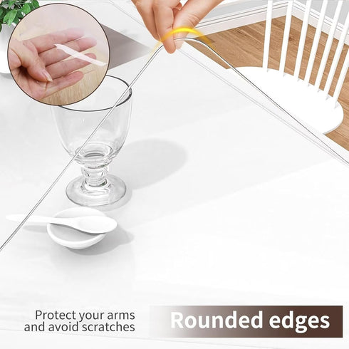 Generic 7in 13in Clear PVC Desk Pad Mat x Crystal Table Cloths Rectangular Vinyl Desk Pad Waterproof PVC Plastic Table