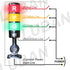 110V to 220V LED Stack Tower Lights, Industrial Warning Andon Signal Tower Indicator Lamp, 3 Layer