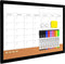 Monthly Calendar Dry Erase Board for Wall, 17"x13" Whiteboard with Black Wood Frame, 2in1 Cork Board Combo