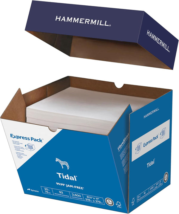 Hammermill Printer Paper, Tidal 20 lb Copy Paper, 8.5 x 11 - Express Pack (2,500 Sheets), 92 Bright, Made in USA