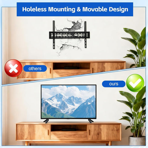 ULTECHNOVO 32-55 Inch Universal Tv Mount Stand for Televisions Tabletop Holder with Non-Slip Base Pads and Screws