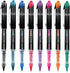 uniball Vision Elite Roller Ball Pen, Stick, Micro 0.5 mm, Black Barrel, Assorted Ink Colors