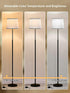 60" A19 9W 3000K-6000K 10%-100% Dimmable Bulb Modern Floor Lamp for Living Room Bedroom, Standing Lamp with White Linen