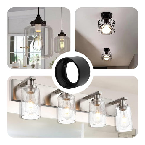 Klyeola 4Pcs 55mm*35mm E26 E27 Light Socket Shade Rings, Metal Lamp Shade Collar Rings for Medium-Base Ceramic