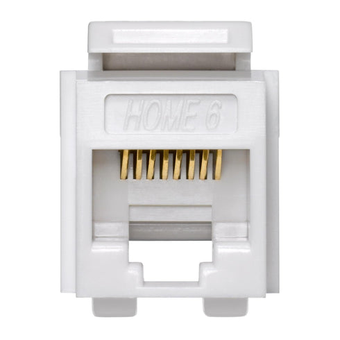 6 T568A/B 61HOM-RW6, Leviton Home Snap-In Connector, Wiring, White
