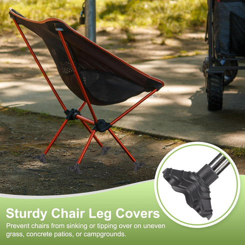 4Pcs 0.63 Inch uxcell Camping Chair Feet, Plastic Furniture Leg Covers for Legs, Anti-Sinking Frog Feet for Outdoor