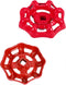 luvilly 2pcs Rustproof Faucet Handle,6x6mm Round Wheel Hose Bib Handle Red Water Spigot