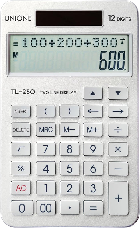 New Desktop Calculator, Two Line Display, History Function with 30 Memories, Large LCD for Home & Office, Silver