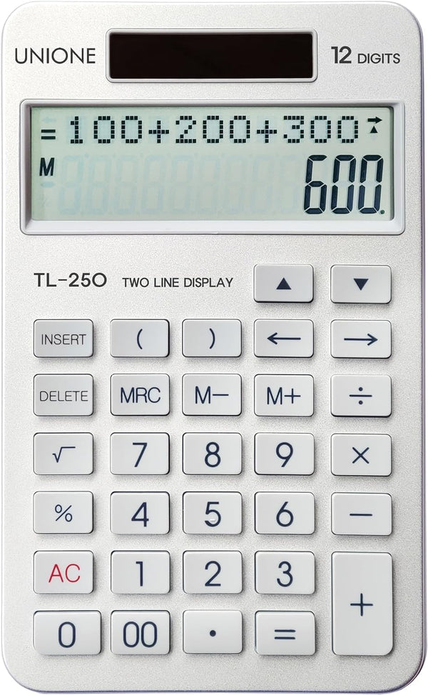 New Desktop Calculator, Two Line Display, History Function with 30 Memories, Large LCD for Home & Office, Silver