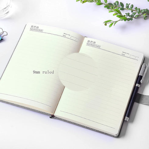 Ruled Journal Notebook, Hardcover Magnetic Clasp Cover, Personal Professional Lined Notebooks, Medium 5.7 x 8.3 inches,