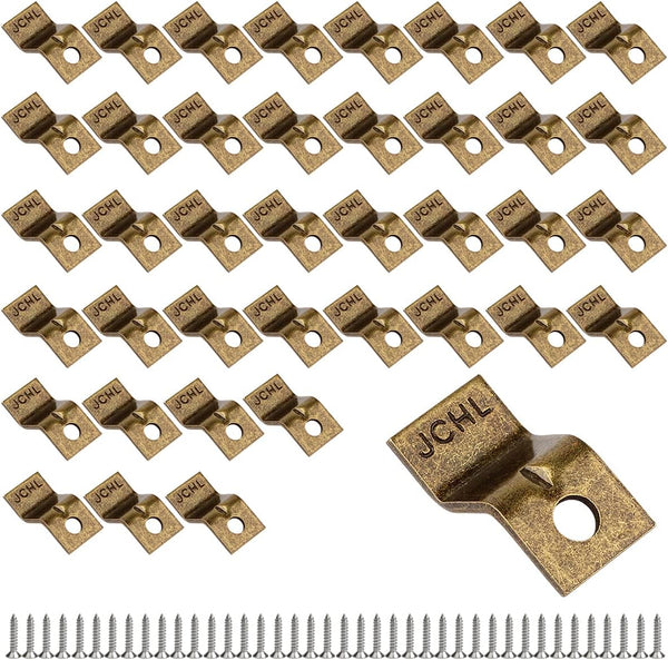 Table Desk Top Fasteners with Screws - Bronze Heavy Duty Z Table Top Connectors, 40 Packs Set (Clips and Screws)