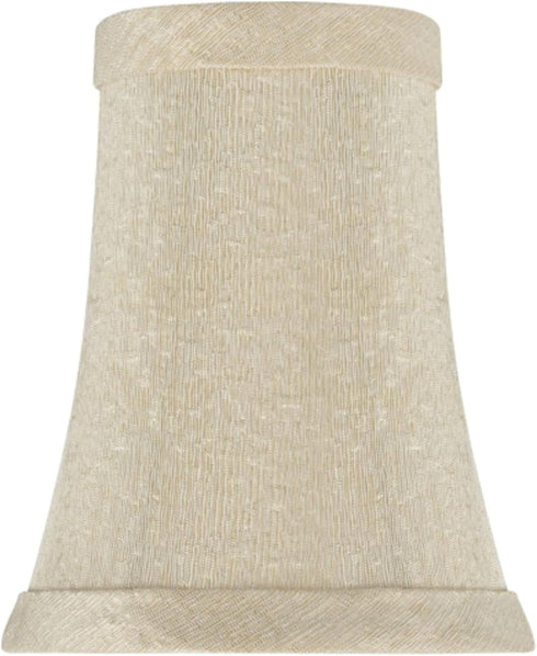 Aspen Creative 30013-2A, 2-1/2" 4" 5" Set 2 Bell Clip-On Chandelier Lamp Shade, Butter Crme, Top x Bottom x Slant