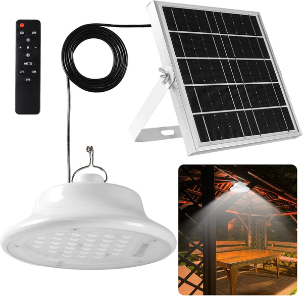 Solar Shed Pendant Light Auto Dusk to Dawn Solar Light Day and