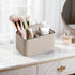 Caddy Organizer with Handle, PU Leather Remote Control Holder Desk Caddy, Portable Makeup Remote Organizer for Table