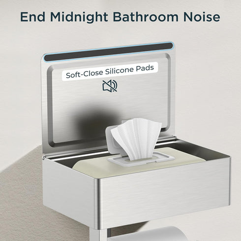Commercial(1, FORIOUS Toilet Paper Holder with Shelf, Sanitary Napkin Receptacle Tampon Holder, Wall Mount Toilet Paper
