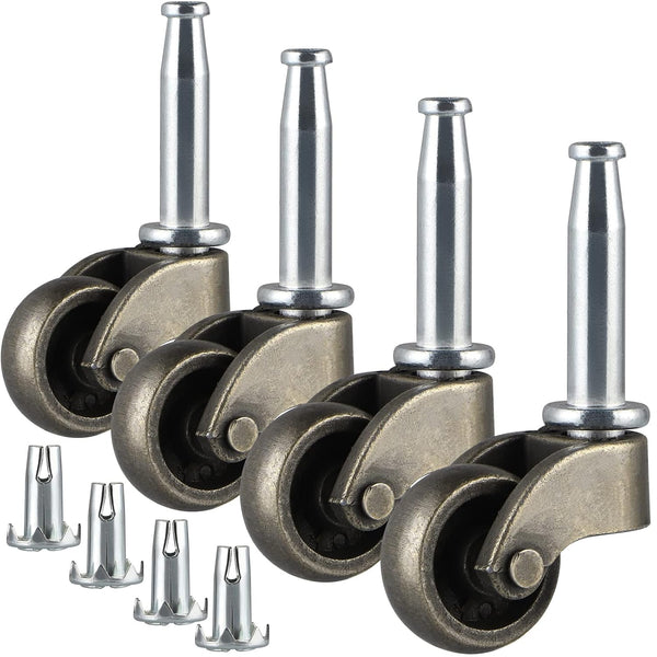 Skelang Swivel Stem Caster 1", Zinc Alloy Caster with Socket, Caster Wheel Replacement