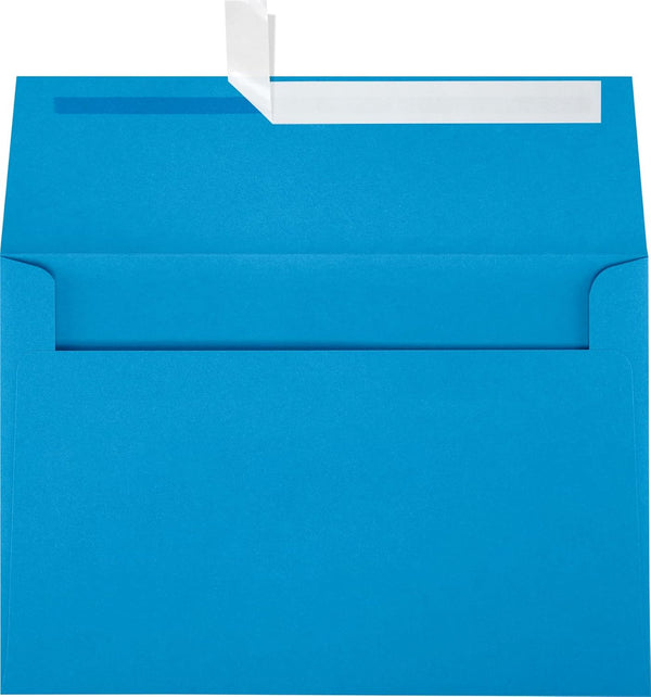 LUXPaper A8 Invitation Envelopes, Peel & Press, 5 1/2" x 8 1/8", Pool Blue, 80lb. Text, 50 Qty
