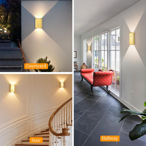 Set 2 1pcs) Fizrice Motion Sensor Wall Lights Gold - Home Decor Light Battery Operated Wall Light Indoor of Magnetic