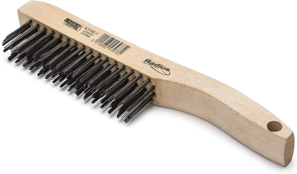 Lincoln Electric K3185-1 Carbon Steel Wire Brush, 4 x 16 Bristle Rows, 9.4" Length, Shoe Handle