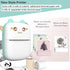 Mini Printer Portable, Inkless Sticker Printer with 8 Rolls Paper, Bluetooth Compatible with iOS + Android