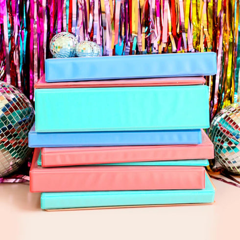 Yoobi 1 Inch Binder Set, 3-Ring Binders with 2 Pockets, Holds up to 220 Sheets, 4 Pack, Aqua