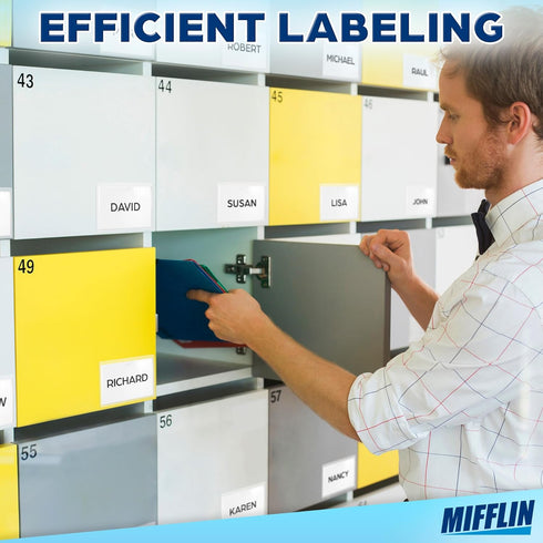 Mifflin-USA Clear Index Card Holder (4x6”, 50 Pack), Self-Adhesive Card Pockets for Organizing Storage Bins