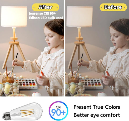 Edison LED Light Bulbs, 60 Watt Equivalent, 8W Dimmable, 2700K Soft Warm White, 800 Lumen, E26 Base, 6 Pack