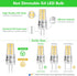 5 Pack G4 Bulb 2W 30W 3000K 250 360Beam T3 Bulb Bulbs, 12V G4 BUBO LED Equivalent Warm White Lumens Angle, Halogen