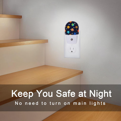 AOWULA 0.5W 0.5W Space Planets Night Light,Solar System Night Lights Plug into Wall, Dusk to Dawn Sensor LED Lamp