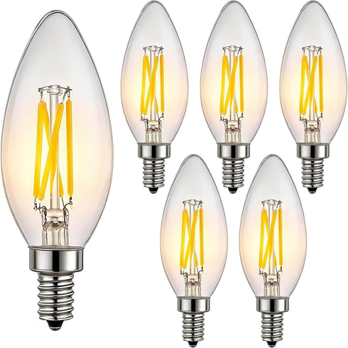 B11 Type B LED Filament Bulb, E12 Base, 4W/40W Equivalent 2700K Warm