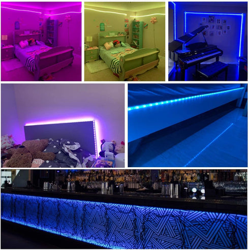 32.8ft, RUISHINE Battery Operated LED Strip Lights Battery Powered Led Strip Lights for Bedroom Color Changing APP