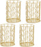 Yopay 4 Pack Pencil Cups, Round Wire Metal Pen Cups, Cylindrical Desktop Organizer for Office School Home, Golden,